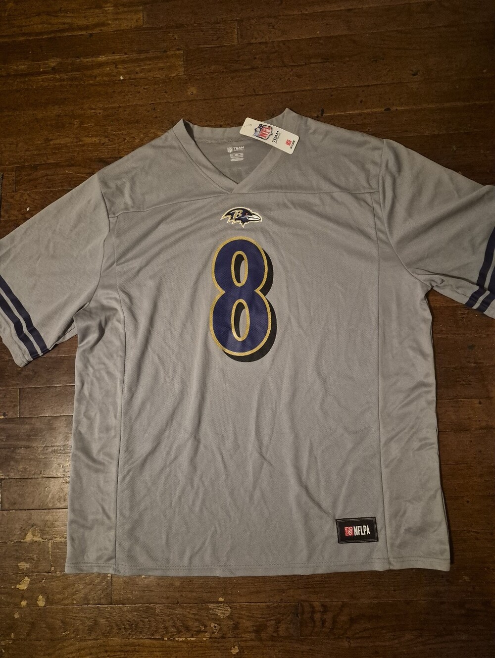 NFLPA Baltimore Ravens Lamar Jackson Mens Sz 3XL Gray Jersey BNWT